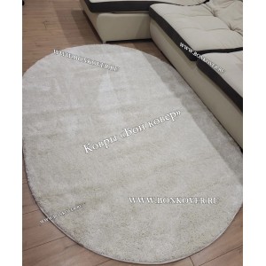 Длинноворсный Ковер Шагги Белый Овальный