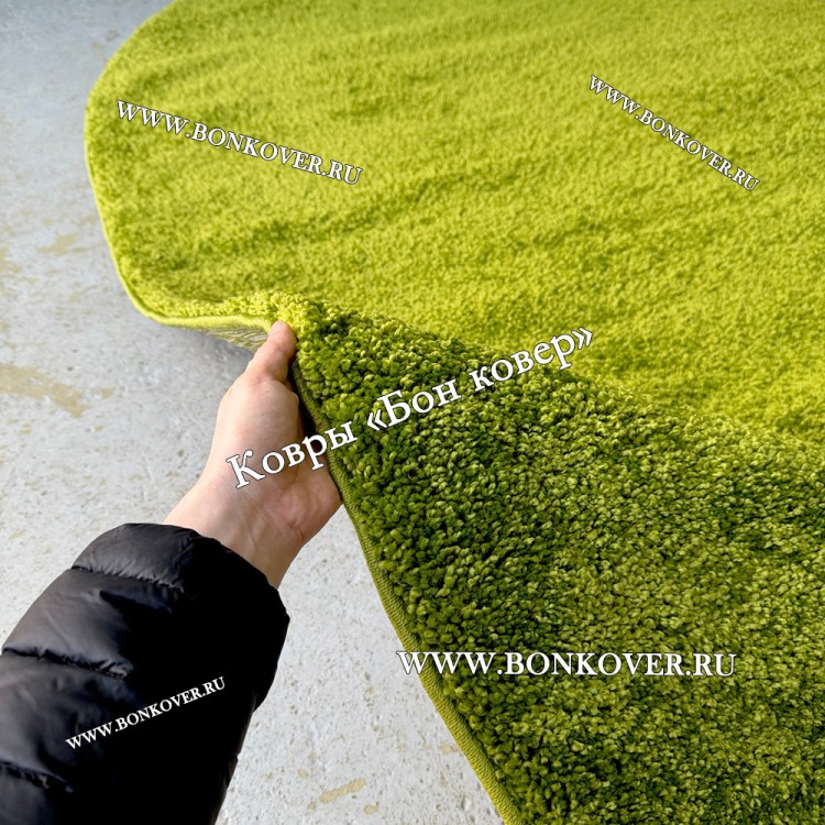 Витебский Овальный Ковер С Длинным Ворсом Зеленый